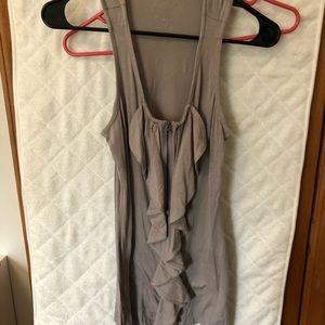 Grey ruffled tank
